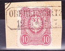 Deutsches Reich Nr. 33 Sachsen Nachverwendung R56 Oberlungwitz Briefstück