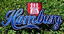 Alter Aufnäher Hamburg + HAMBURG + Fan Kutte Patch Block Weste 90er Sammler