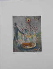 Bernd Kastenholz (1949 - ) - Sternzeichen Löwe kolorierte Radierung