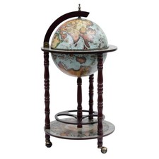 Globusholz Bar Blau Braun