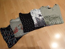 DAMEN OBERTEIL XL 48 / 50 LANGARM 5 TEILIG SCHWARZ BUNT FLORAL FLAMINGO STRASS