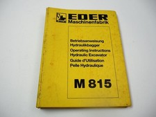 Eder M815 Hydraulikbagger Betriebsanleitung Bedienung Wartung