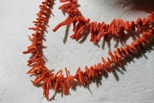 2 Stück alte, echte Korallenkette 57gr Collier coral  vintage Astkoralle Ketten