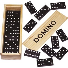 28 Domino Steine in Holzbox