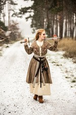 Wikinger Birka Mantel Sand„Skadi“; Mantel Mittelalter; Mittelalter Mantel; 