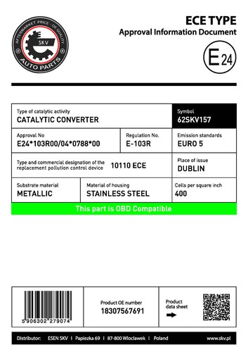 Katalysator esen skv 62skv157 - skv,