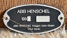 Original Fabrikschild der ABB Henschel, Waggon Union GmbH Werk Berlin