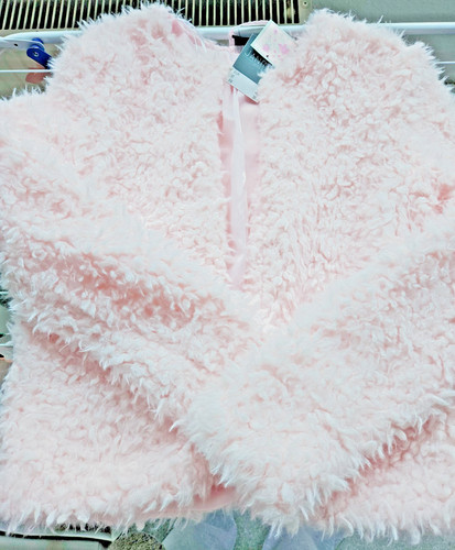 Neu damenjacke rosa plüsch - damenjacke, rosa-plüsch