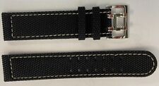 20 mm Uhrenarmband Hamilton Leder-Textil Materialmix Dornschließe neutral schwaz