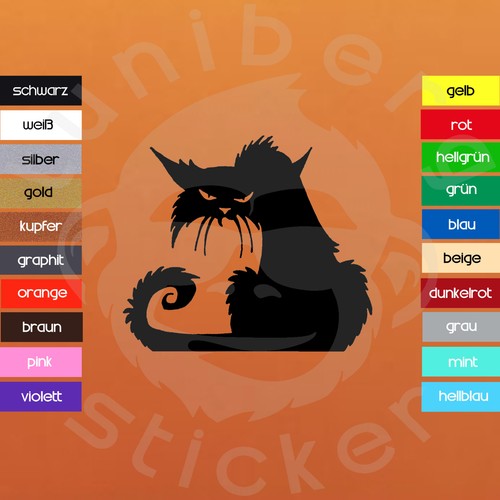 Auto aufkleber angry cat - auto, cat"
