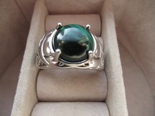 Malachit Ring Messing (Größe