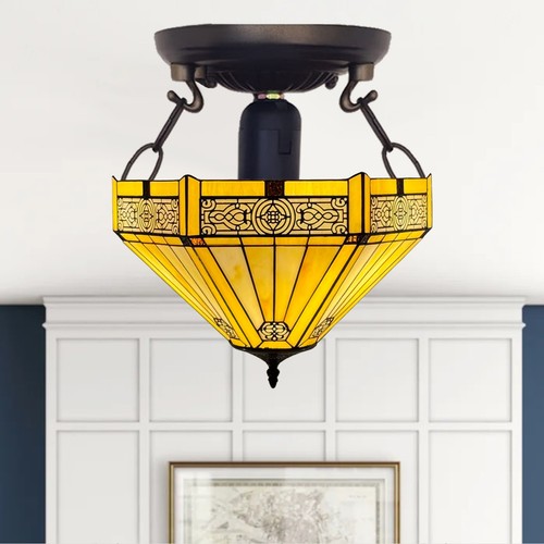 Gelbe tiffany stil sechseck - gelbe,