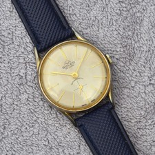 Vintage Buler De Luxe  SWISS MADE Herren Armbanduhr, Lederarmband + Handaufzug