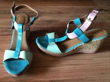 Tamaris Absatz Schuhe, Sandaletten, Pumps Gr. 40 türkis Keilabsatz Plateau !!!