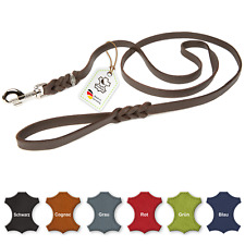 CopcoPet Hundeleine Fettlederleine Lederleine Fährtenleine Karabiner verchromt