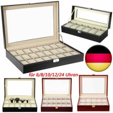 Uhrenbox Uhrenkoffer für 6/10/12/24 Uhren Uhrenkasten Uhrenschatulle Uhrentruhe