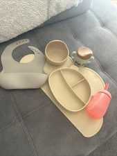 Baby Beikoststart Starter Set, Tisch-Set, Teller, Schale, Becher, Flasche, Latz