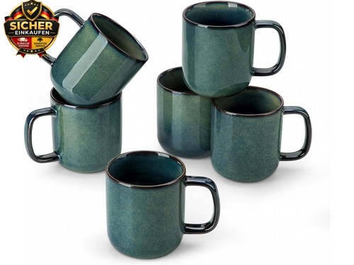 Steingut kaffeetassen set 6er - kaffeetassen,