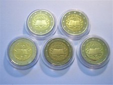 BRD  5 x 2 Euro  2007 A, D, F, G, J  "Römische Verträge" PP  unc. in Münzkapseln