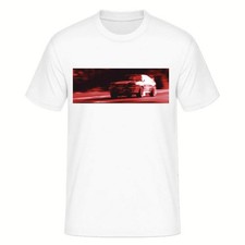 T-Shirt, weiß mit Automobil-Motiv "Red Quattro", mehrfarbiger Print, vorne
