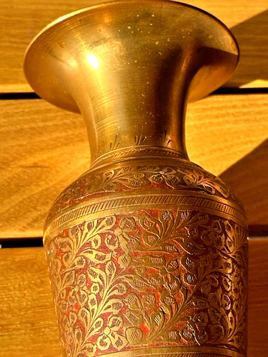 Vintage indische messingvase - vintage,