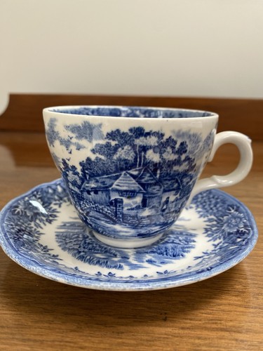 Vintage blau und weiß