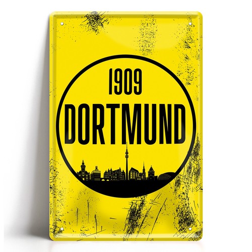 Dortmund 1909 blechschild gelb - dortmund,