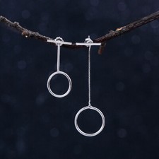 Ohrstecker lang Kette Sterlingsilber 925 Damen Stempel Ohrringe Ohrhänger