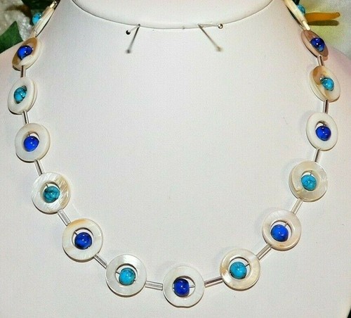 Halskette collier perlmutt - collier,
