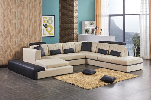 Leder modern couch - leder,