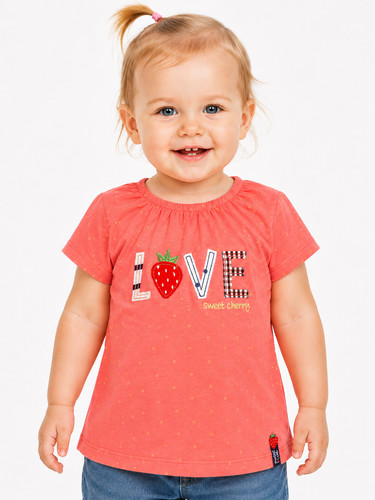 Bondi shirt mädchen - mädchen, koralle