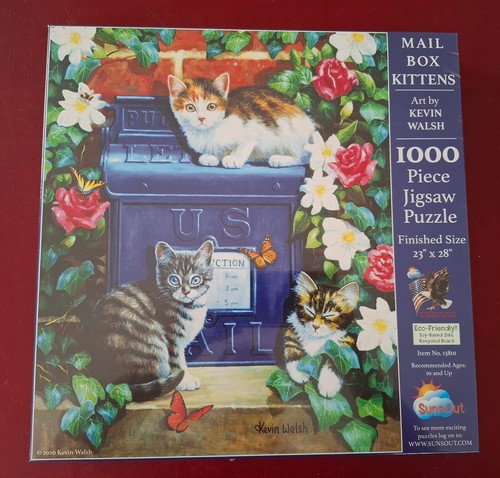 Puzzle mail box kittens - box,