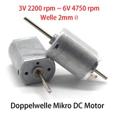 Doppelwelle Mikro DC Motor FK130SH 3V 2200 rpm 6V 4750 rpm Getriebe-Motoren