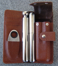 ZIGARRENRAUCHER SET MIT FLACHMANN, ZIG. ETUI,  ZIG. SCHNEIDER