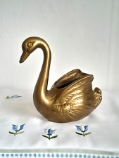 Deko  Schwan Reiher Messing  Schale Schüssel 16,5 cm hoch 960 gr.