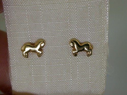 Ohrstecker gelbgold pferd - ohrstecker,