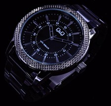 Q&Q by Citizen Herren Armband Männer Uhr Schwarz  5 Atm