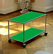 * Orig. USM Haller Lowboard TV Bank Sideboard Grün * Regal + Rollen * gebraucht