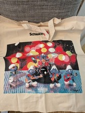 1x Schöner Leinenbeutel UNBENUTZT Schlümpfe smurfs (E012)