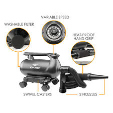 XPOWER Black Professional Car Dryer Blower & Mobile Dock wheels（Damaged Package)