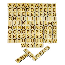 104x Holz Buchstaben 2x2cm
