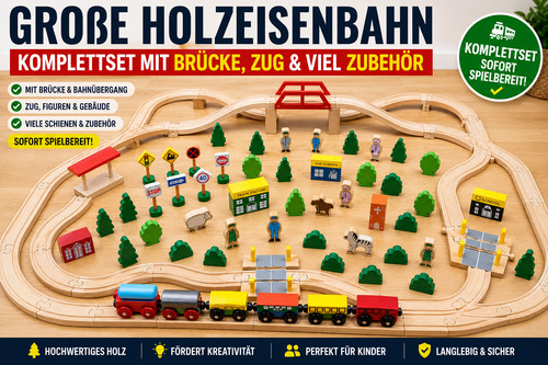 Große holzeisenbahn xxl mit - große,