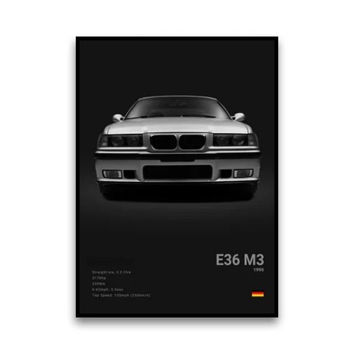 Bmw e36 car poster - e36,