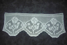 Häkelgardine "Rosen"  Handarbeit