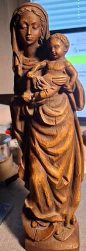 Holzfigur madonna mit kind - holzfigur,