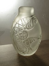 Künstlerglas Vase teilmattiert satiniert sandgestrahlt Peill und Putzler Relief