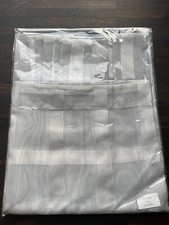 Silbergrauer transparent karierter Schlaufenvorhang, 145 x 245 cm, neu und OVP