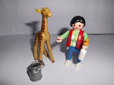 Playmobil-3253-Frau-Tierpflegerin mit Giraffe, komplett