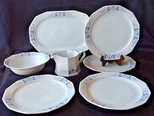 Winterling Röslau Relief Blaudekor achteckig Tafelservice Konvolut 7tlg. NEUWARE