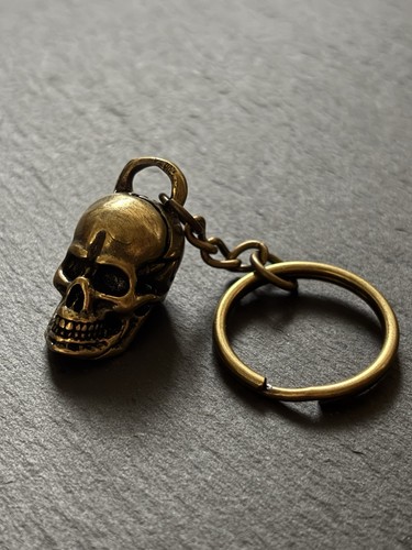 Totenkopf anhänger messing - anhänger,